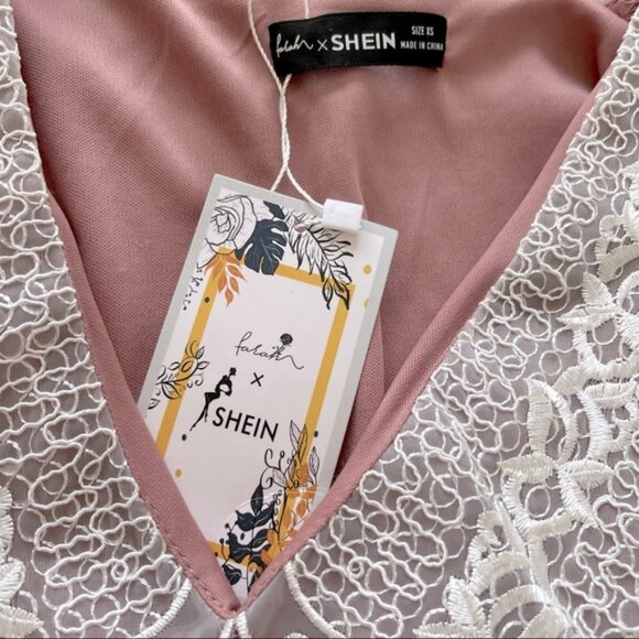 Shimmer Pink Midi Long Sleeves Dress - Picture 9 of 11